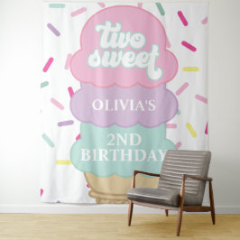 Tapiz Helado y Purpurina Dos Dulces Cumpleaños 2