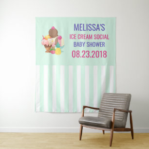 Tapiz Helados de crema de hielo con Baby Shower Sprinkle