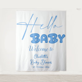 Tapiz Hello Baby Elegant Baby Shower Backdrop