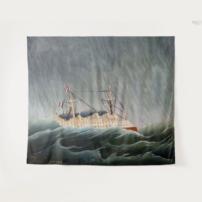 Tapiz Henri Rousseau - El barco en la tempestad (Anverso (horizontal))