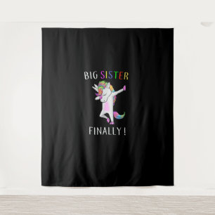 Tapiz Hermana grande por fin Chica unicornio de camiseta