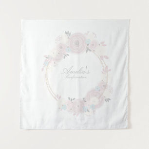 Tapiz Hermosa Confirmación Floral Personalizada