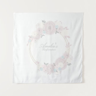 Tapiz Hermosa Confirmación Floral Personalizada