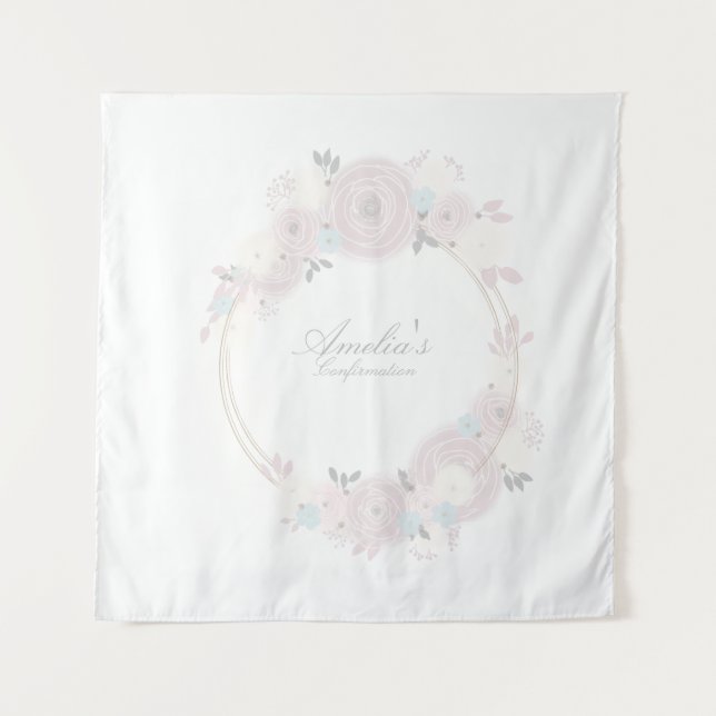 Tapiz Hermosa Confirmación Floral Personalizada (Anverso)