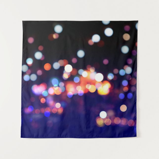 Tapiz Hermosa luz nocturna de ciudad, borrón abstracto (Anverso)