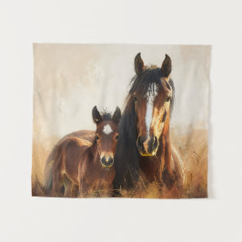 Tapiz Hermosa pintura de yegua y hueso