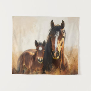 Tapiz Hermosa pintura de yegua y hueso