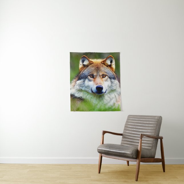 Tapiz Hermosa pintura en la cabeza de Wolf (In situ)