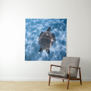 Tapiz Hermosa tortuga acuática   Mejor regalo para la vi