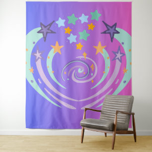 Tapiz hermosas estrellas y corazón