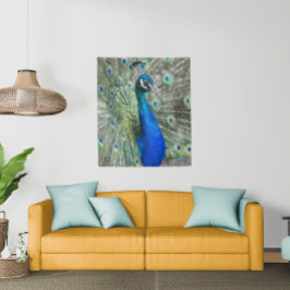 Tapiz Hermosas plumas de pavo real azul