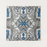 Hermoso blanco y azul arabesco, patrón islámico