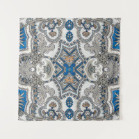 Hermoso blanco y azul arabesco, patrón islámico