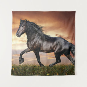 Tapiz Hermoso caballo negro