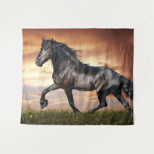 Tapiz Hermoso Caballo Negro