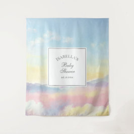 Tapiz Hermoso cielo y nubes Nueve Baby Shower