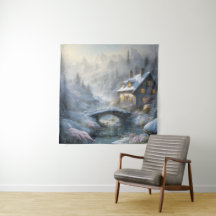 Hermoso paisaje de invierno moderno con nieve