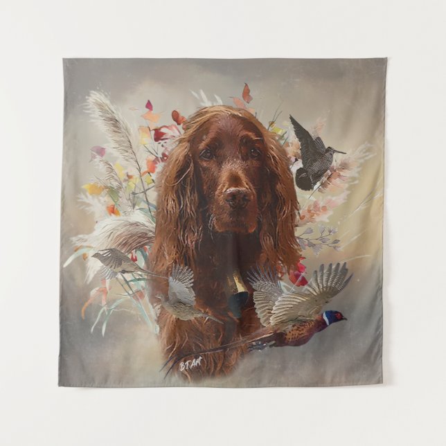 Tapiz Hermoso Red Setter Irlandés (Anverso)
