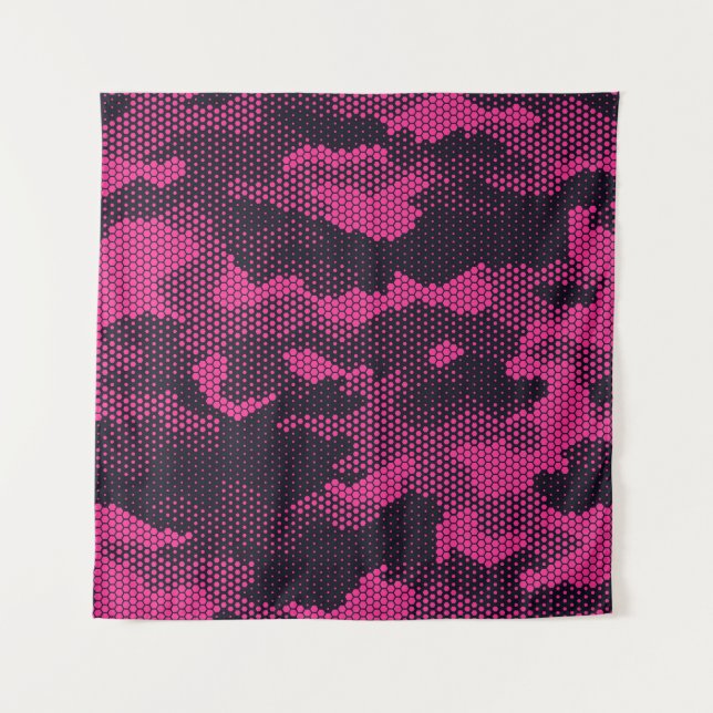 Tapiz Hexagonal de camuflaje, fondo de textura militar (Anverso)
