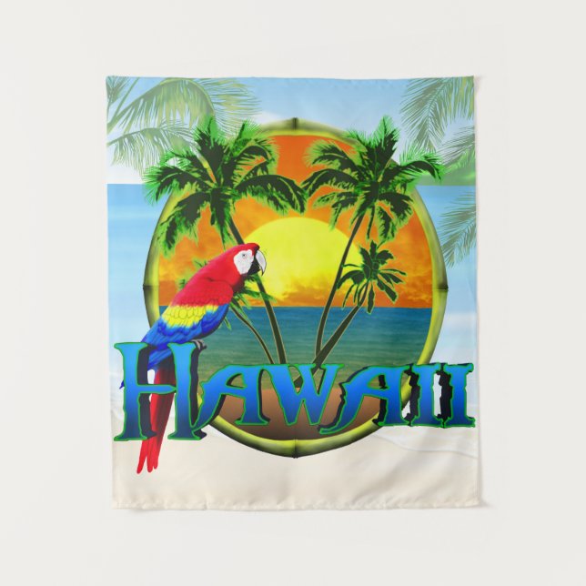 Tapiz HI Hawaii Island Beach (Anverso)