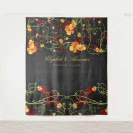 Tapiz Hibiscus amarillo e ingiere fondo Boda floral