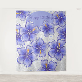 Tapiz Hibiscus & lace BLUE