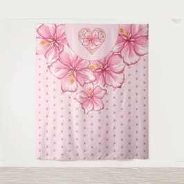 Tapiz Hibiscus & lace PINK