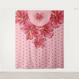 Tapiz Hibiscus & lace RED