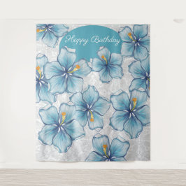 Tapiz Hibiscus & lace TURQUOISE