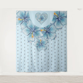 Tapiz Hibiscus & lace TURQUOISE