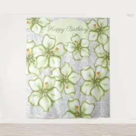 Tapiz Hibiscus & lace WHITE