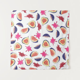 Tapiz Higos Frescos Jugo Rosa Watercolor