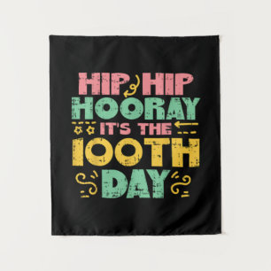 Tapiz Hip Hip Hooray 100 Día 100 Días De Estudiantes Esc