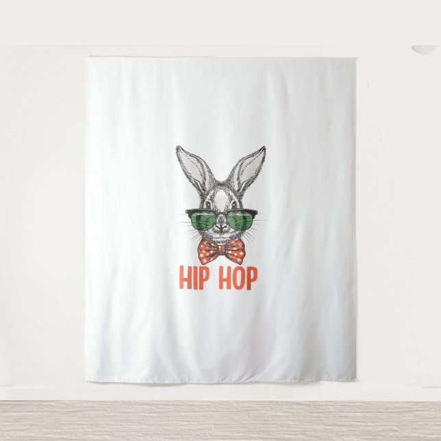 Tapiz Hip Hop Conejo De Pascua Nerd Hipster Rabbit (Anverso)