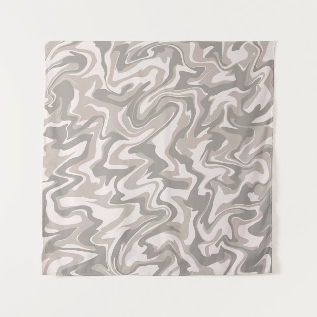 Tapiz Hippie 70 Gray Marble Liquid Swirl Boho Patrón (Anverso)