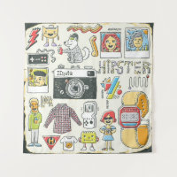 Hipster swag: conjunto de doodles dibujado a mano