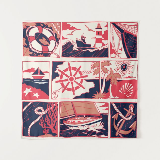 Tapiz Historia marina (Anverso)