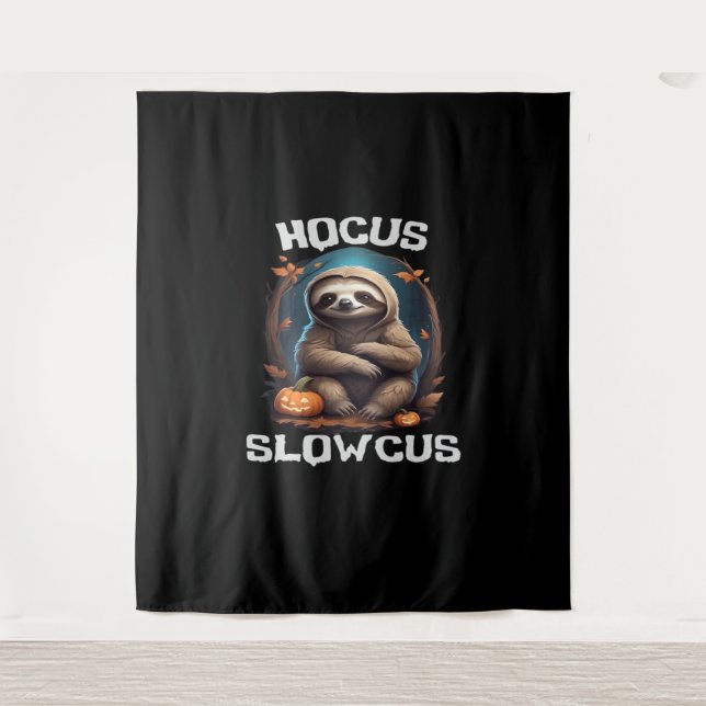 Tapiz Hocus Slowcus Sloth amantes del disfraz de Hallowe (Anverso)