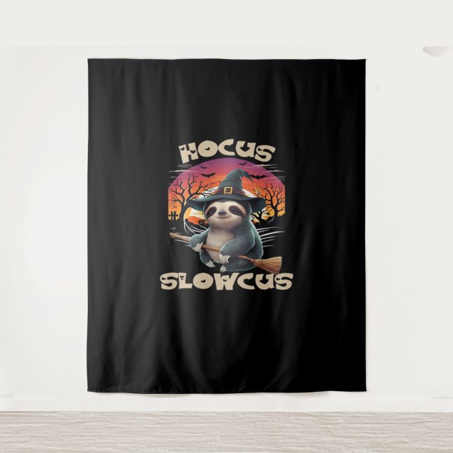 Tapiz Hocus Slowcus Sloth amantes del disfraz de Hallowe (Anverso)