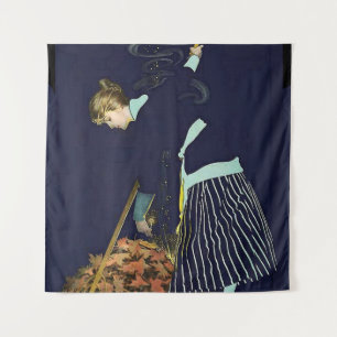 Tapiz Hoguera de hojas de otoño de C Coles Phillips