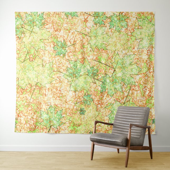 Tapiz Hoja de accionamiento abstracta en suelo rayado, e (In situ (horizontal))