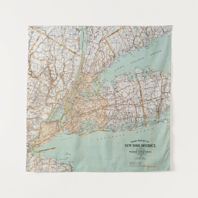 Tapiz Hoja De Ruta Vieja De La Galería Del Distrito De N (Anverso)