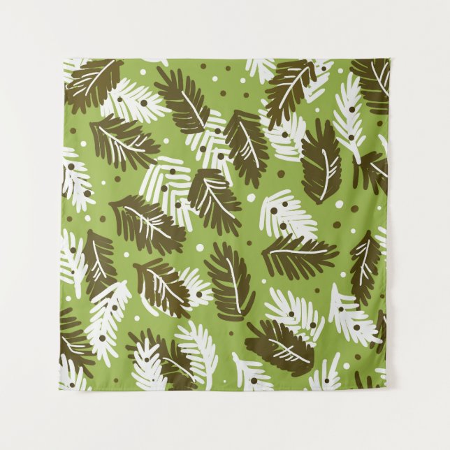 Tapiz Hojas blancas verdes: Patrón de conferencia (Anverso)