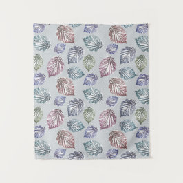 Tapiz Hojas de apertura sobre fondo gris claro