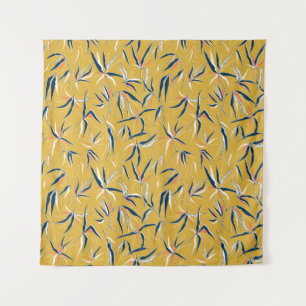 Tapiz Hojas de bambú: patrón de cosecha de cosecha