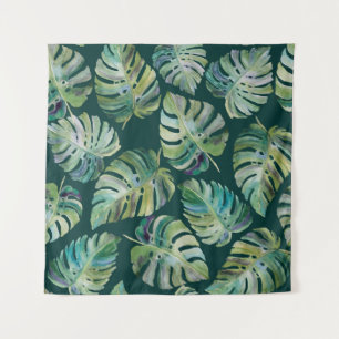Tapiz Hojas de la exótica planta tropical monstera. Sin 