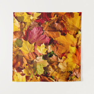 Tapiz Hojas de Otoño: Colorida Matriz sin Marea.