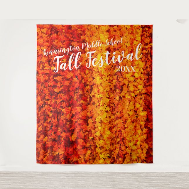 Tapiz Hojas de otoño | Fondo personalizado para fiestas (Anverso)