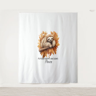 Tapiz Hojas de otoño y eslogans por favor