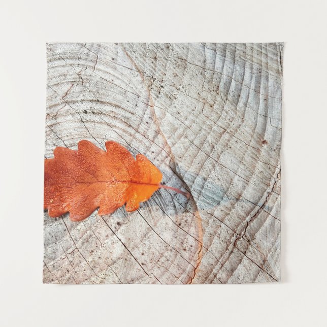 Tapiz Hojas otoñales madera de hoja de roble (Anverso)